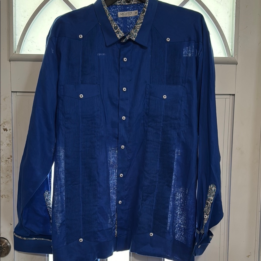 👔 Blue Casual Button Down Shirt for Men